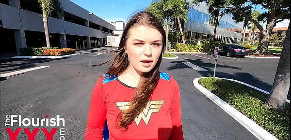  Wonder Woman catches her Cheating Man and gets cramped  - Anastasia Rose